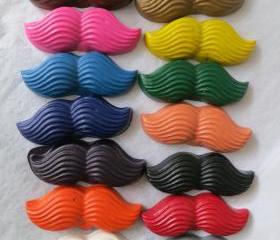Large Mustache Crayon Set of 14