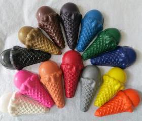 Large Ice Cream Cones Crayon Set of 14