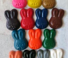 Large Bunny Rabbit or Easter Crayon Set of 14
