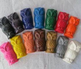 Owl Crayon Set of 56 in 14 Crayola Colors