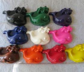 Large Whale Fish Crayon Set of 14