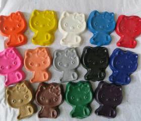 Large Cat Kitty Crayon Set of 28
