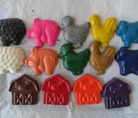 Large Farm Animal Crayon Set of 28