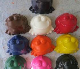 Large Silly Frog Face Crayon Set of 14