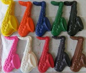 Large Saxophone Instrument Crayon set of 14