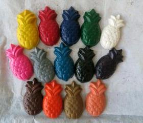 Large Fruit Pineapple Crayon Set of 14