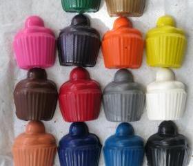 Large Cupcakes Crayon Set of 14